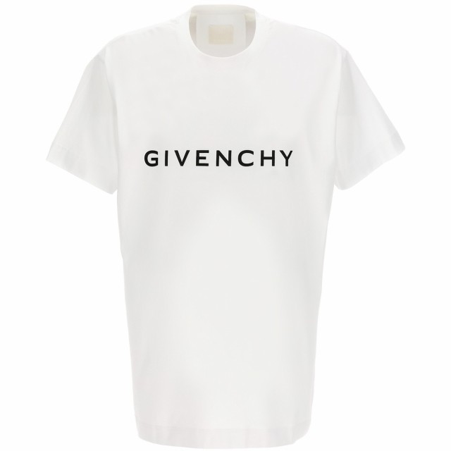 GIVENCHY ジバンシィ White/Black Logo print T-shirt Tシャツ メンズ