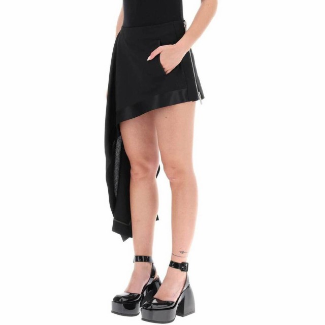 SACAI サカイ ブラック Nero Sacai mini skirt with asymmetrical hem