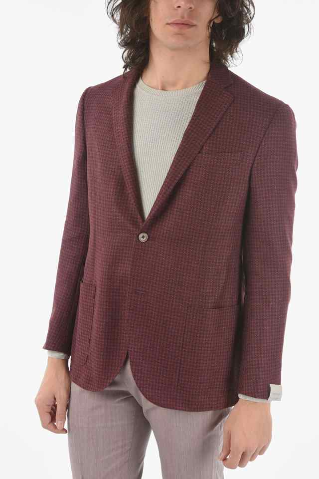 CORNELIANI コルネリアーニ ジャケット 85X294 0116952 040 メンズ HOUNDSTOOTH SIDE VENTS  NOTCH LAPEL ACADEMY SOFT 2-BUTTON BLA 【関｜au PAY マーケット