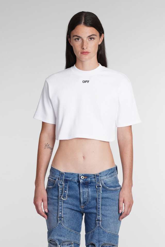 OFF WHITE オフホワイト ホワイト white Tシャツ レディース 秋冬2023 OWAA081F23JER0010110  【関税・送料無料】【ラッピング無料】 ia｜au PAY マーケット