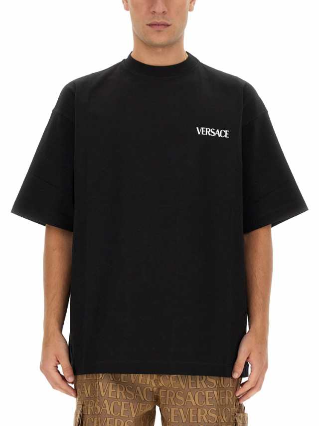 VERSACE ヴェルサーチ ブラック NERO Tシャツ メンズ 秋冬2023 1010637_1A077011B000  【関税・送料無料】【ラッピング無料】 ia｜au PAY マーケット