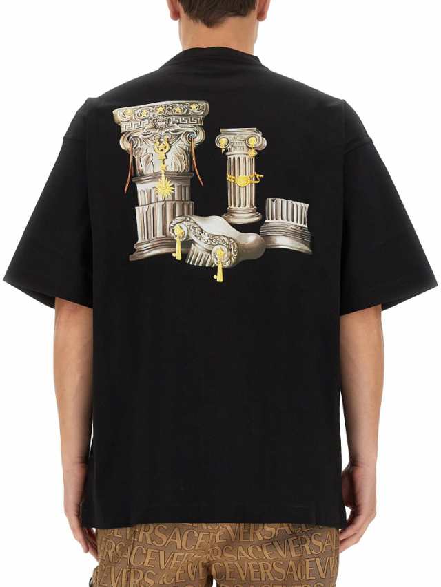 VERSACE ヴェルサーチ ブラック NERO Tシャツ メンズ 秋冬2023 1010637_1A077011B000  【関税・送料無料】【ラッピング無料】 ia｜au PAY マーケット