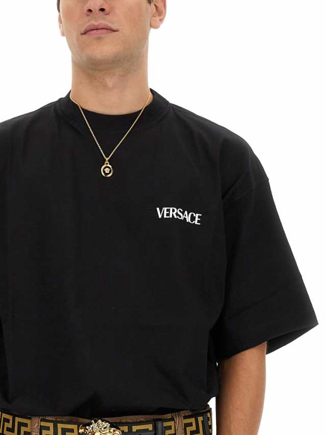 VERSACE ヴェルサーチ ブラック NERO Tシャツ メンズ 秋冬2023 1010637_1A077011B000  【関税・送料無料】【ラッピング無料】 ia｜au PAY マーケット