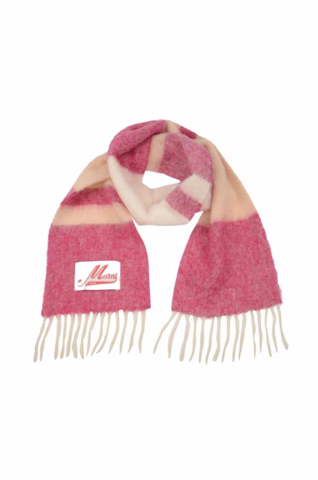 MARNI マルニ パープル Fuchsia Scarf with logo patch ファッション