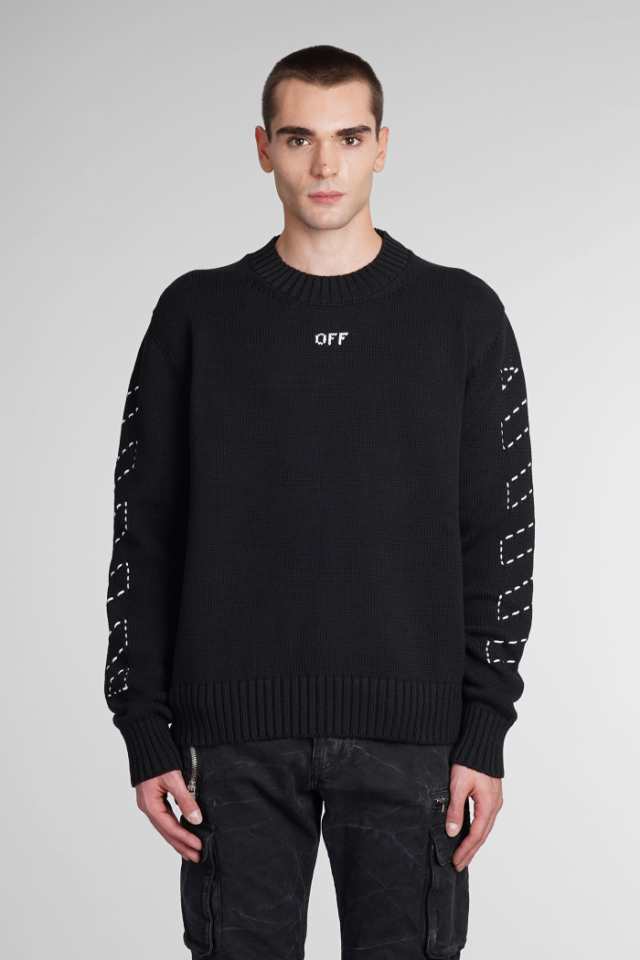 OFF WHITE オフホワイト ブラック black ニットウェア メンズ 秋冬2023 OMHE172F23KNI0011001  【関税・送料無料】【ラッピング無料】 ia｜au PAY マーケット