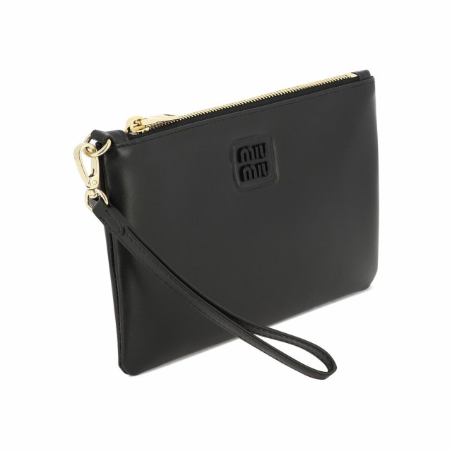 MIU MIU ミュウ ミュウ ブラック Black Leather clutch クラッチバッグ レディース 秋冬2023  5NH0142F8WF0002 【関税・送料無料】【ラッ｜au PAY マーケット