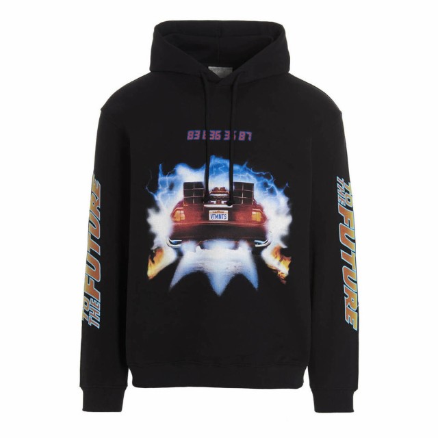 VTMNTS ヴェトモン ブラック Black Back To The Future' hoodie