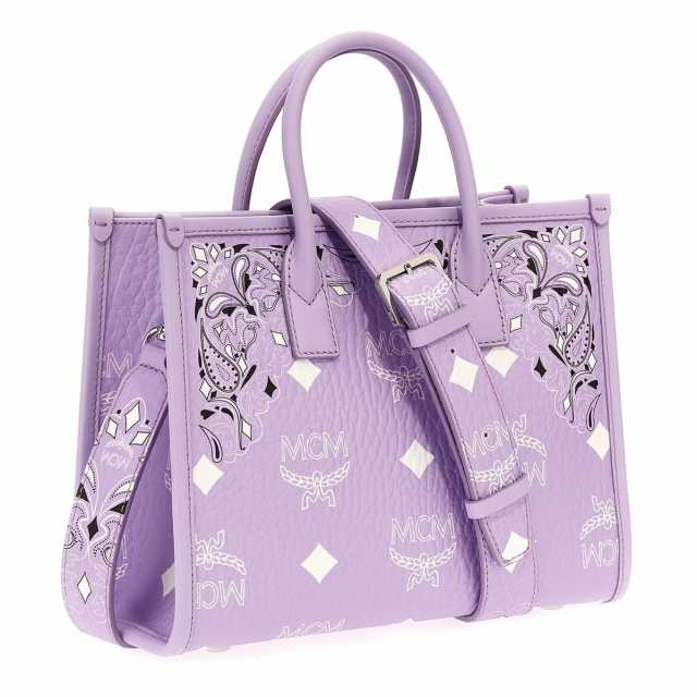 MCM エムシーエム パープル Purple Munchen shopping bag トートバッグ レディース 秋冬2023 MWTDABO16U9  【関税・送料無料】【ラッピン｜au PAY マーケット