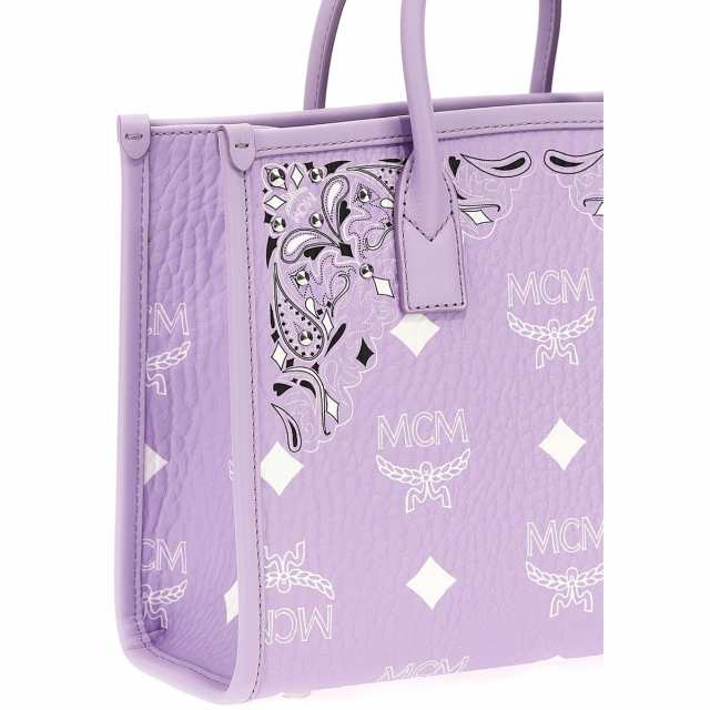 MCM エムシーエム パープル Purple Munchen shopping bag トートバッグ レディース 秋冬2023 MWTDABO16U9  【関税・送料無料】【ラッピン｜au PAY マーケット