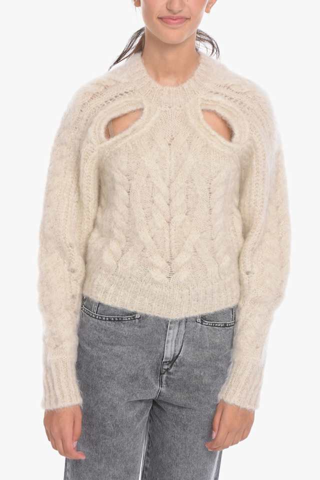 ISABEL MARANT イザベル マラン ニットウェア PU2033 22H039I 90BE レディース MOHAIR PALIMA  CREWNECK SWEATER WITH CUT-OUT DETAILS 【｜au PAY マーケット