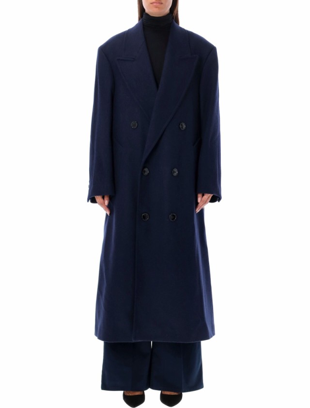 AMI ALEXANDRE MATTIUSSI アミアレクサンドルマテュッシ ネイビー NAVY コート レディース 秋冬2023  FCO317WV0016430 【関税・送料無料】｜au PAY マーケット