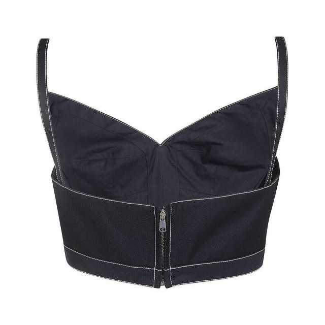 Alexander McQueen Zip-up Leather Bra Top in Black