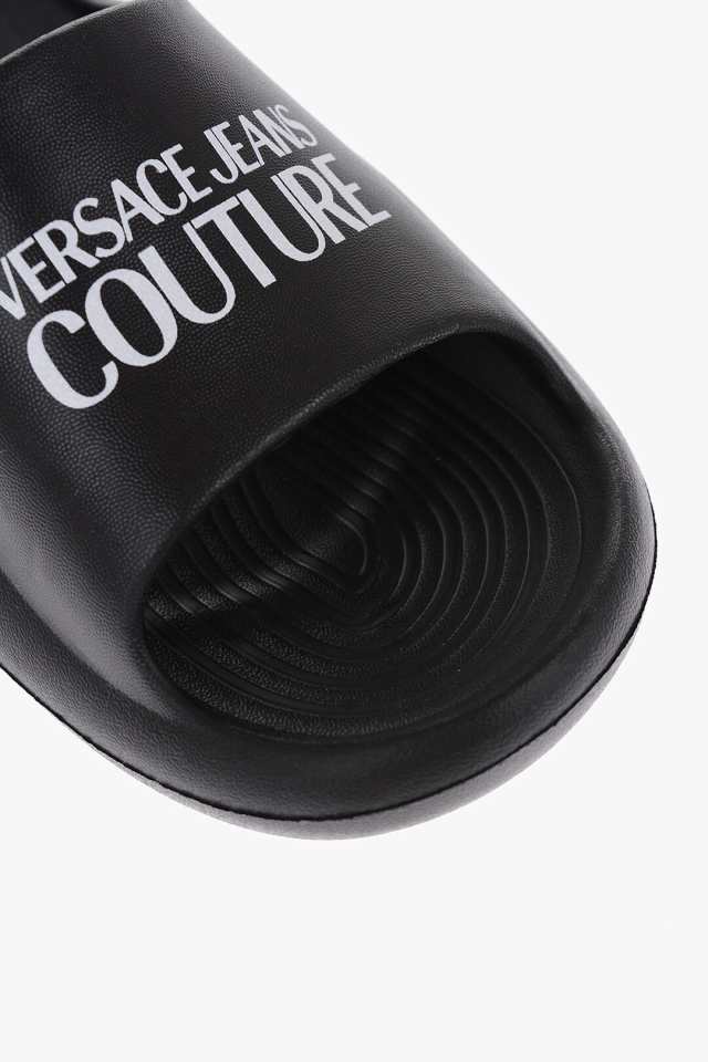 VERSACE ヴェルサーチ サンダル 74YA3S8A ZS632 899 メンズ JEANS COUTURE RUBBER TAGO  SLIDERS WITH LOGO 【関税・送料無料】【ラッピン｜au PAY マーケット