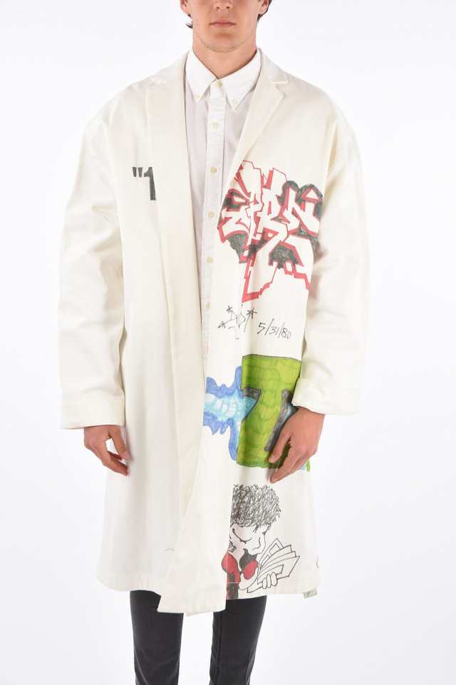 OFF WHITE オフホワイト White コート OMEA181S19D08039 188 メンズ PRINTED DONDI DENIM  COAT 【関税・送料無料】【ラッピング無料】 dk｜au PAY マーケット