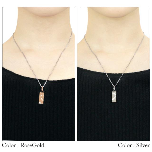 ペアネックレス2本セット ステンレスネックレス  vie エターナルハートプレートペンダント ネックレスチェーン付 316L 誕生日 記念日 アクセサリー 彼女 女性