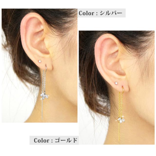 美品】シエナ siena しずくアメリカンピアス 10K SIENA ROSE】スリー