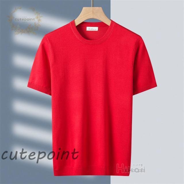 サマーニット メンズ 半袖ニット ニットTシャツ 半袖 無地 サマーセーター クルーネック ビジネス 父の日 春夏 ゴルフウェア_12