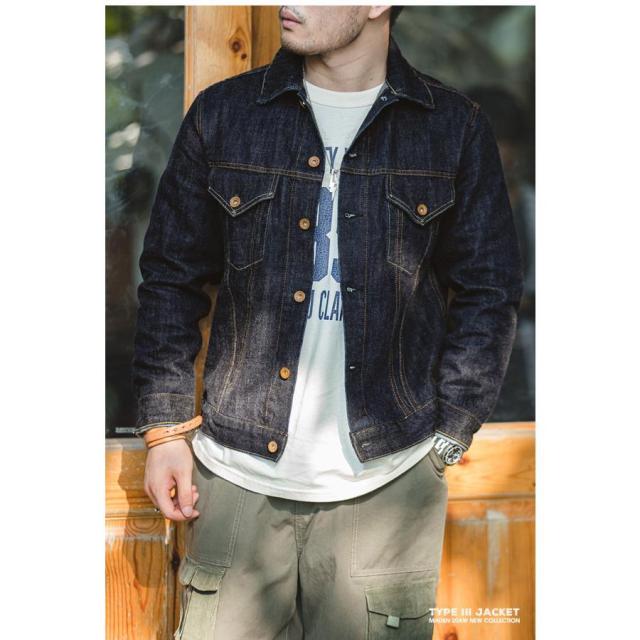 デニムジャケット メンズ Type III Jacket Gジャン Denim 14.8oz 100%綿 古着 ジージャン 春 秋 アウトドア キャンプ ワーク バイク ヘビーウェイト アメカジ