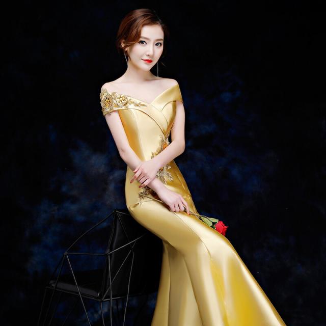 カラードレス ロングドレス マーメイドドレス オフショルダー ウェディングドレス 結婚式 二次会 花嫁 ゴールド レッド パープル ブルー グリーン ロープピンク