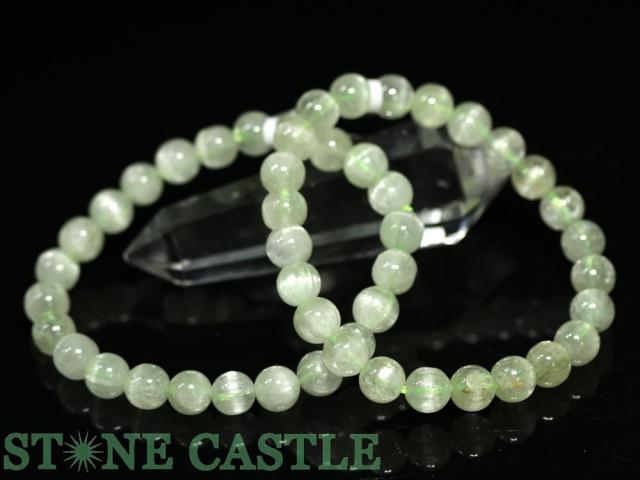 ☆高品質☆【天然石 ブレスレット】グリーンクンツァイト (トリフェーン) (3A) (約8.5〜9mm)の通販は 11,134円