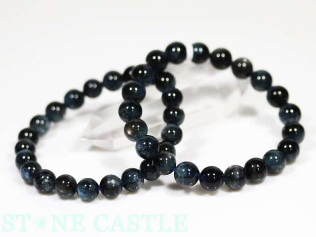 ☆高品質☆【天然石 ブレスレット】ブラックスターアクアマリン (3A) (約8.5〜9mm)の通販は