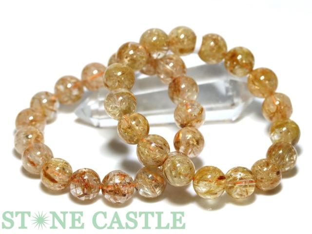 ☆高品質☆【天然石 ブレスレット】ザギマウンテンクォーツ (オレンジ