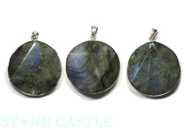 【天然石 ペンダント】ラブラドライト ヘキサゴン (約30mm) パワーストーンの通販は 6,120円