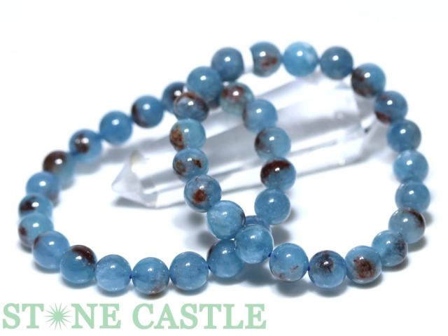 ☆高品質☆【ブレスレット】ヘマタイトインアクアマリン (約9.5〜10mm) 天然石 パワーストーン