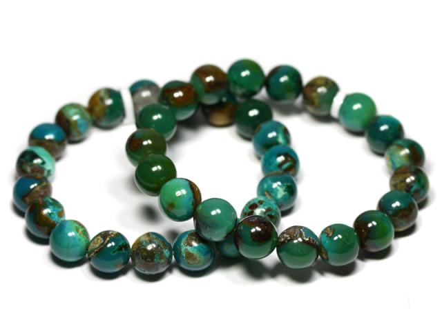 ☆高品質☆【天然石 ブレスレット】クリソコラ (アメリカ産) (約10〜10.5mm)