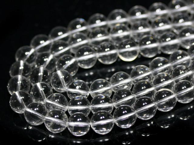【丸ビーズ】天然水晶 (A) 14mm (半連 ブレスレット約1本分) 天然石 パワーストーン