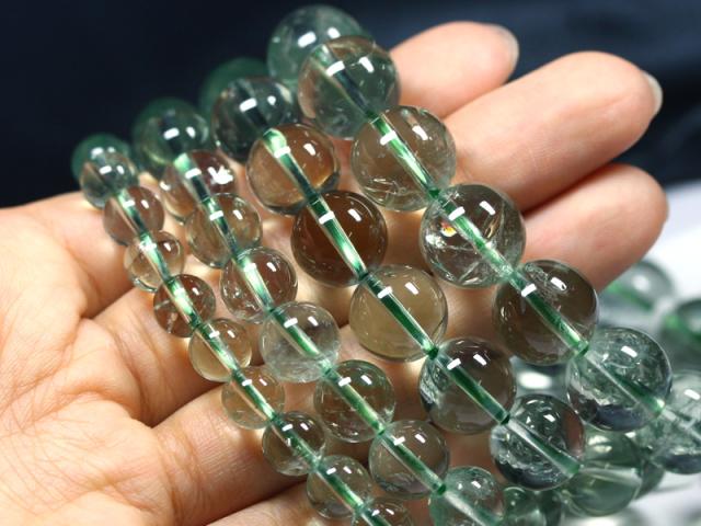 ☆高品質☆【ブレスレット】アイリスグリーンアメジスト (3A) (約13.5