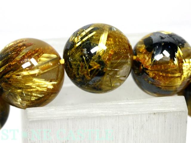 ☆高品質☆【ブレスレット】太陽タイチンルチルクォーツ (最高級) (約