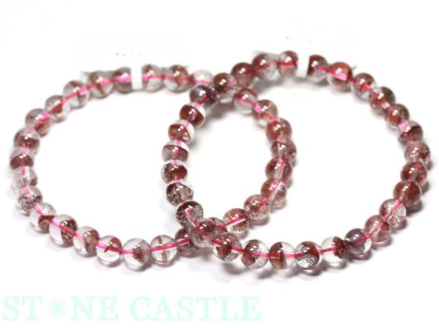 ☆高品質☆【天然石 ブレスレット】レッドファントムクォーツ (3A) (約6.5〜7mm) パワーストーン 母の日 ギフトの通販は