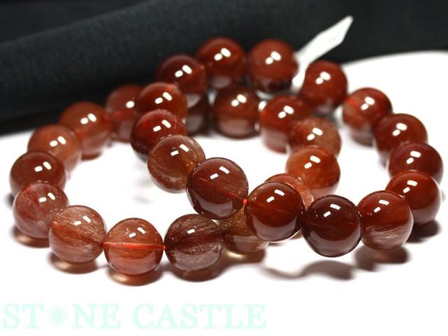 ☆高品質☆【天然石 ブレスレット】レッドルチルクォーツ (5A) (約14