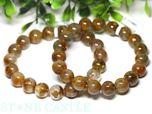 ☆高品質☆【天然石 ブレスレット】菊花タイチンルチルクォーツ (2A) (約10〜10.5mm)