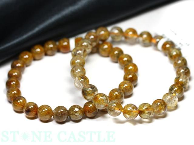 ☆高品質☆【天然石 ブレスレット】菊花タイチンルチルクォーツ (3A) (約7〜7.5mm)の通販は