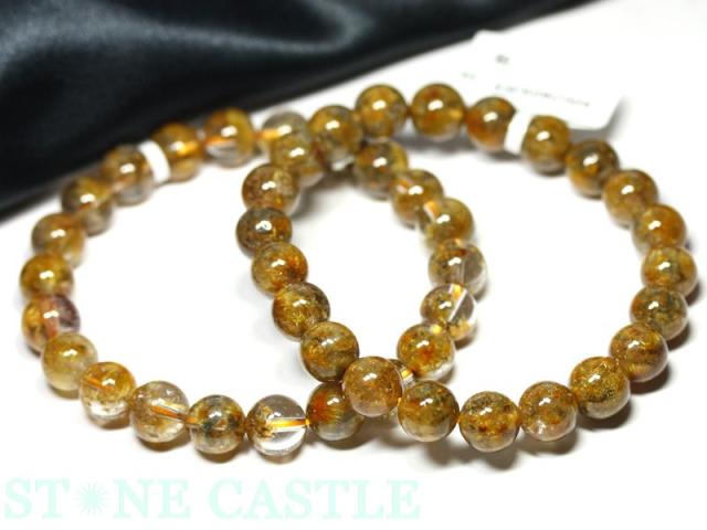 ☆高品質☆【天然石 ブレスレット】菊花タイチンルチルクォーツ (3A) (約9〜9.5mm)