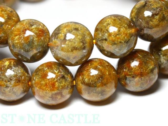 ☆高品質☆【天然石 ブレスレット】菊花タイチンルチルクォーツ (5A) (約11.5〜12mm) (ケース付)