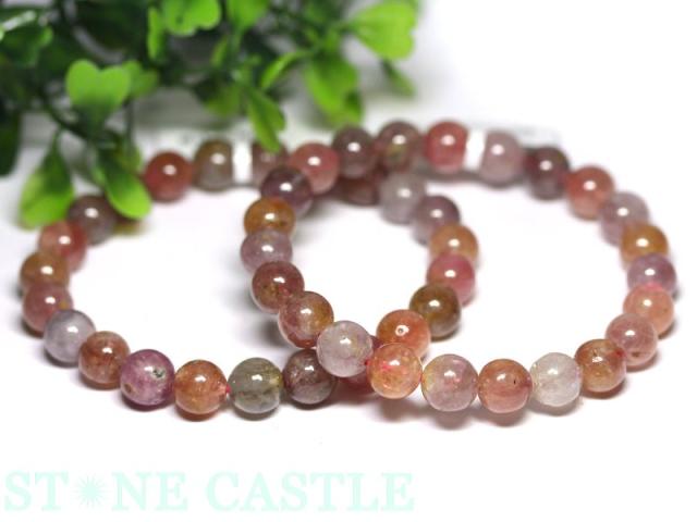 ☆高品質☆【天然石 ブレスレット】スピネル マルチカラー (2A) (約7.5〜8mm) パワーストーン 母の日 ギフト