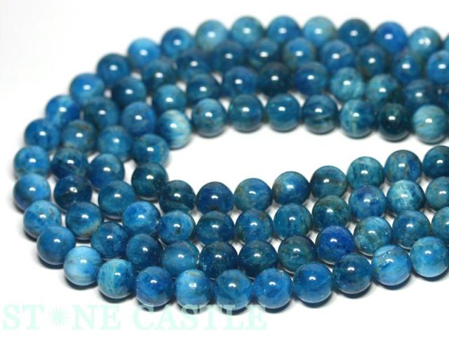 【丸ビーズ】モザンビーク産アパタイト (2A) 10mm (半連 ブレスレット約1本分) パワーストーン