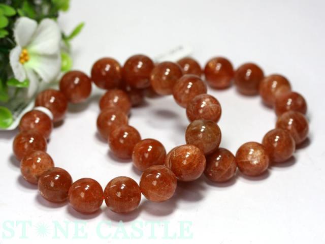 ☆高品質☆【天然石 ブレスレット】サンストーン(3A) (約13〜13.5mm  