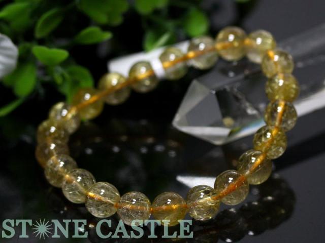 ☆高品質☆【天然石 ブレスレット】ゴールデンルチルクォーツ (3A) (約