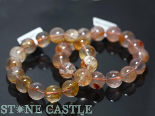 ☆高品質☆【天然石 ブレスレット】ライモナイトインクォーツ (約15〜15.5mm) (鑑別済) (ケース付) パワーストーン 母の日 ギフトの通販は