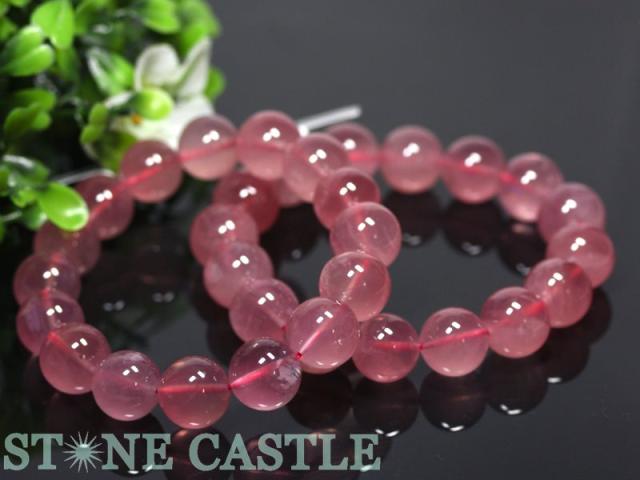 濃いめ、ディープローズクォーツ13mm.15.8cm 濃いめ、ディープローズクォーツ13mm.15.8cm