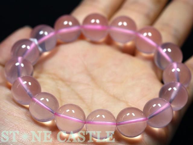 高品質 ローズクォーツAAA ブレスレット 約16cm/天然石 高品質]セリ