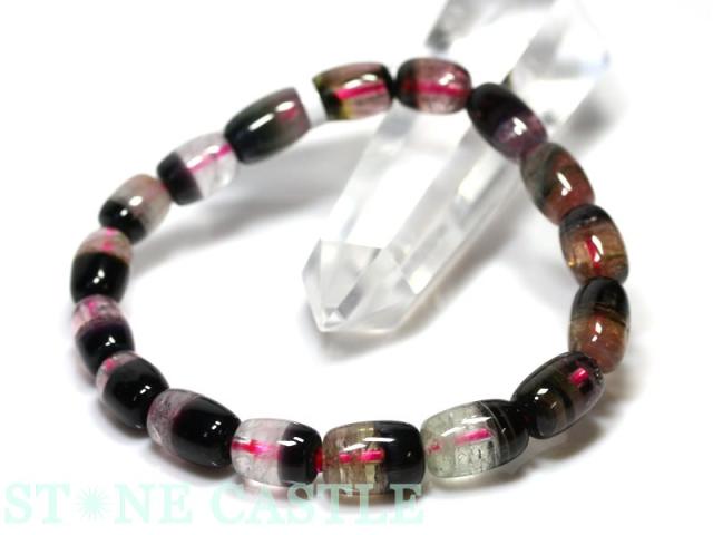 ☆高級一点物☆【天然石 ブレスレット】ウォーターメロントルマリン 太鼓型 No.11 約8x12mm (ケース付) パワーストーン 母の日 ギフトの通販はブレスレット