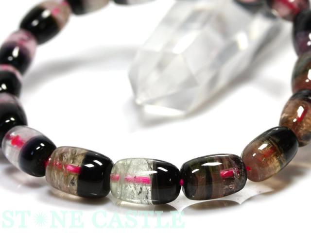 ☆高級一点物☆【天然石 ブレスレット】ウォーターメロントルマリン 太鼓型 No.11 約8x12mm (ケース付) パワーストーン 母の日 ギフトの通販は