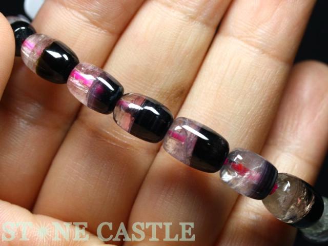 ☆高級一点物☆【天然石 ブレスレット】ウォーターメロントルマリン 太鼓型 No.11 約8x12mm (ケース付) パワーストーン 母の日 ギフトの通販は