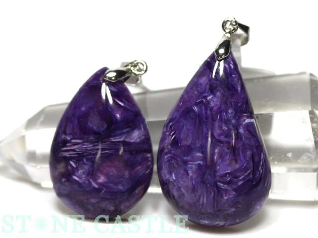 ☆高品質☆【天然石 ペンダント】チャロアイト (3A) しずく型 約20x32〜23x37mm パワーストーンの通販は