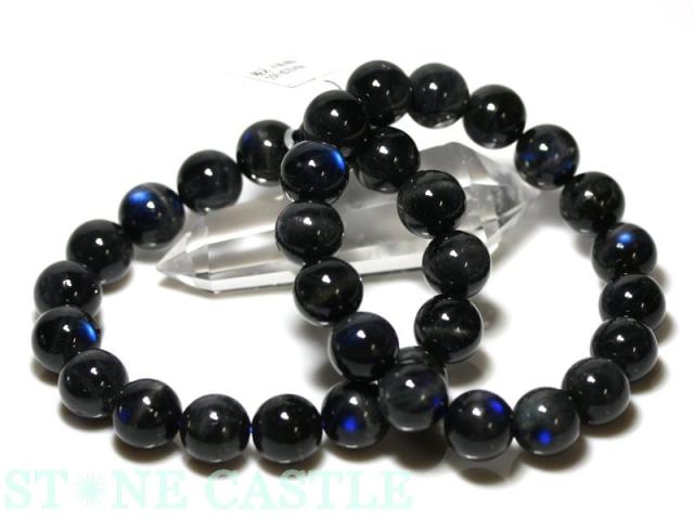 ☆高品質☆【天然石 ブレスレット】キャッツアイブラックラブラドライト (5A) (約13〜13.5mm) (ケース付) パワーストーン 母の日 ギフト